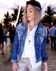 Veste delavé en denim