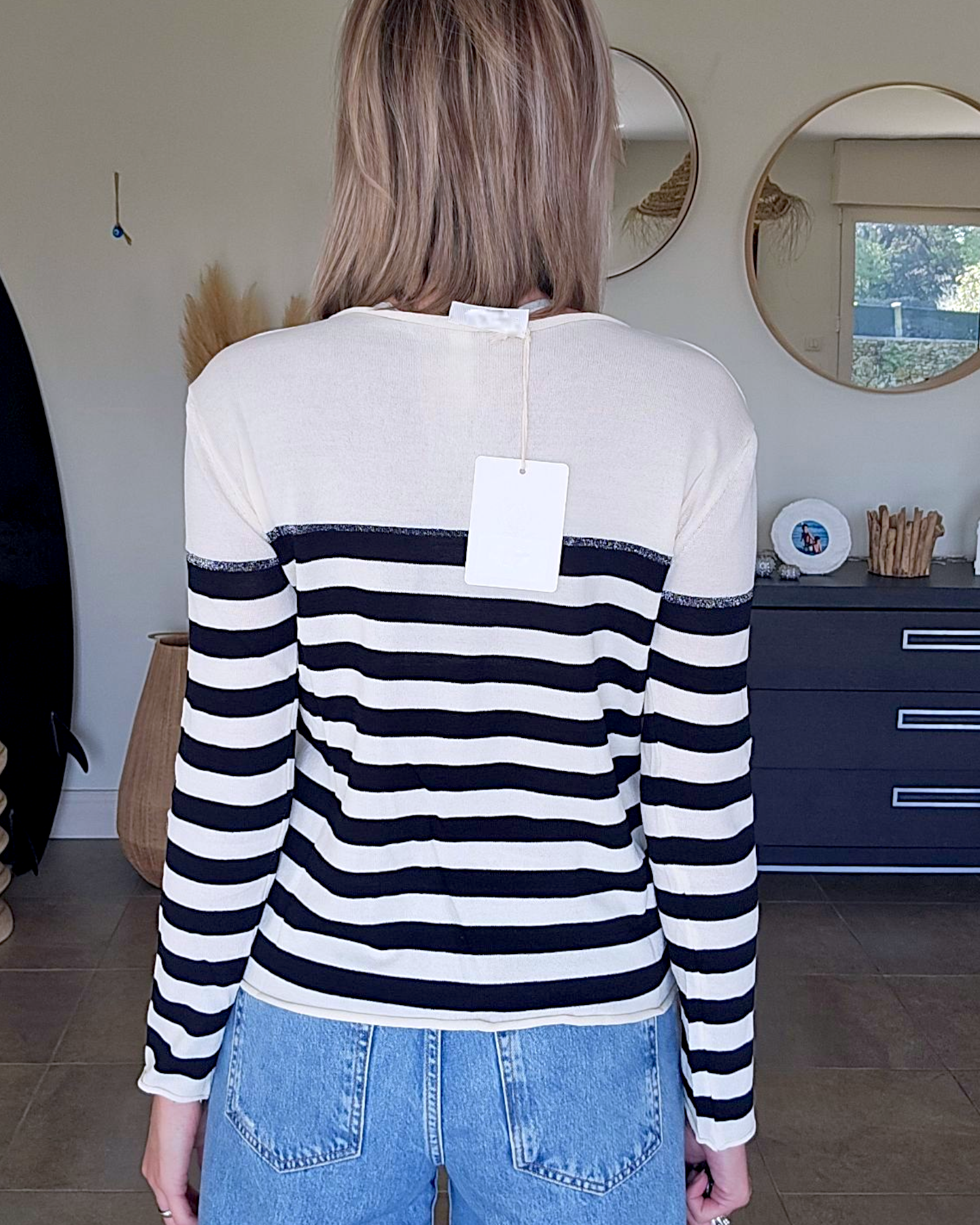 Pull fin marinière