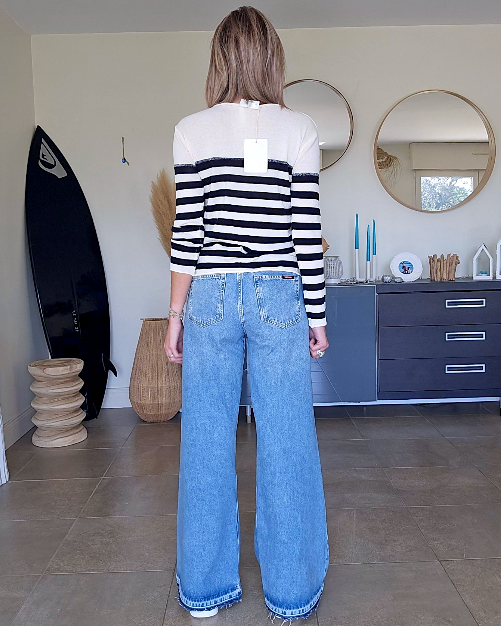 Pull fin marinière