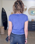 Tee-shirt fin bleu