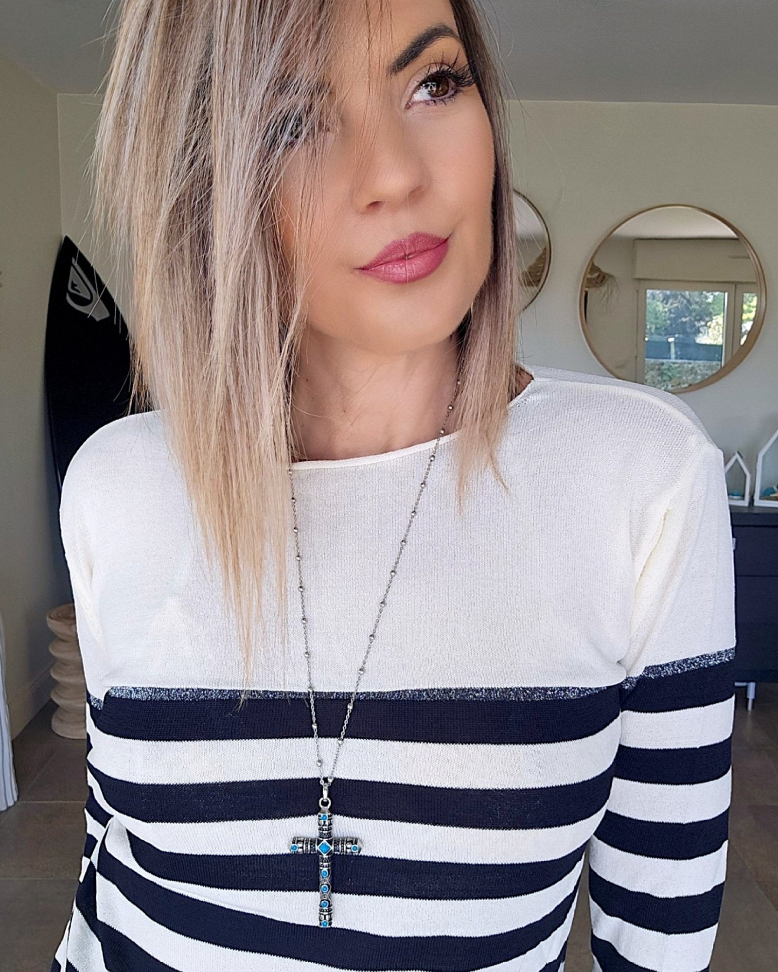 Pull fin marinière