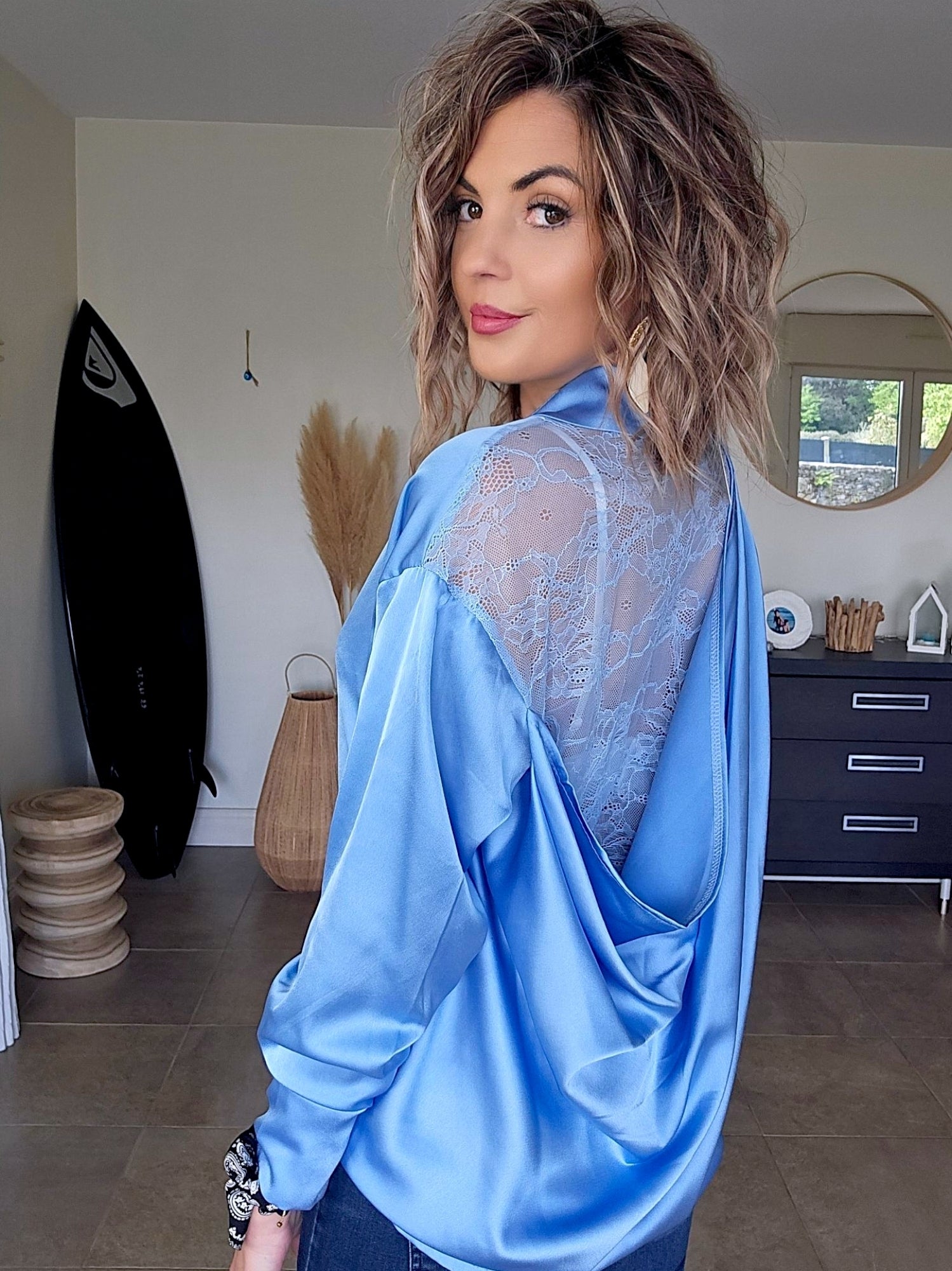 🔥Chemise glamour blue