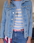 Veste denim cloutés