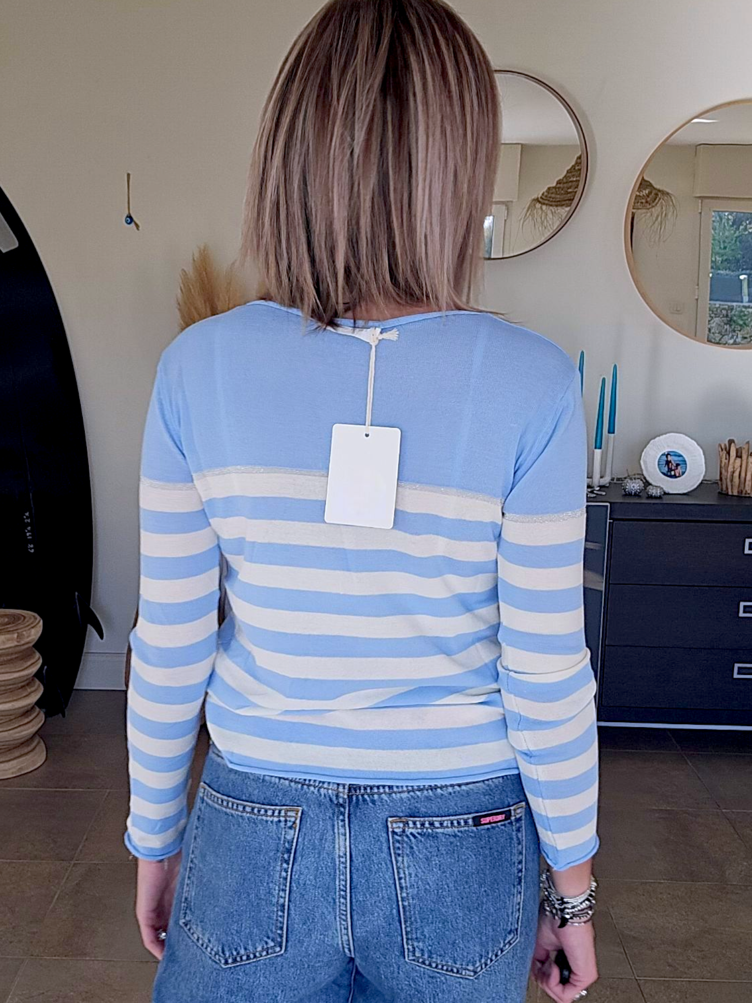Pull fin marinière