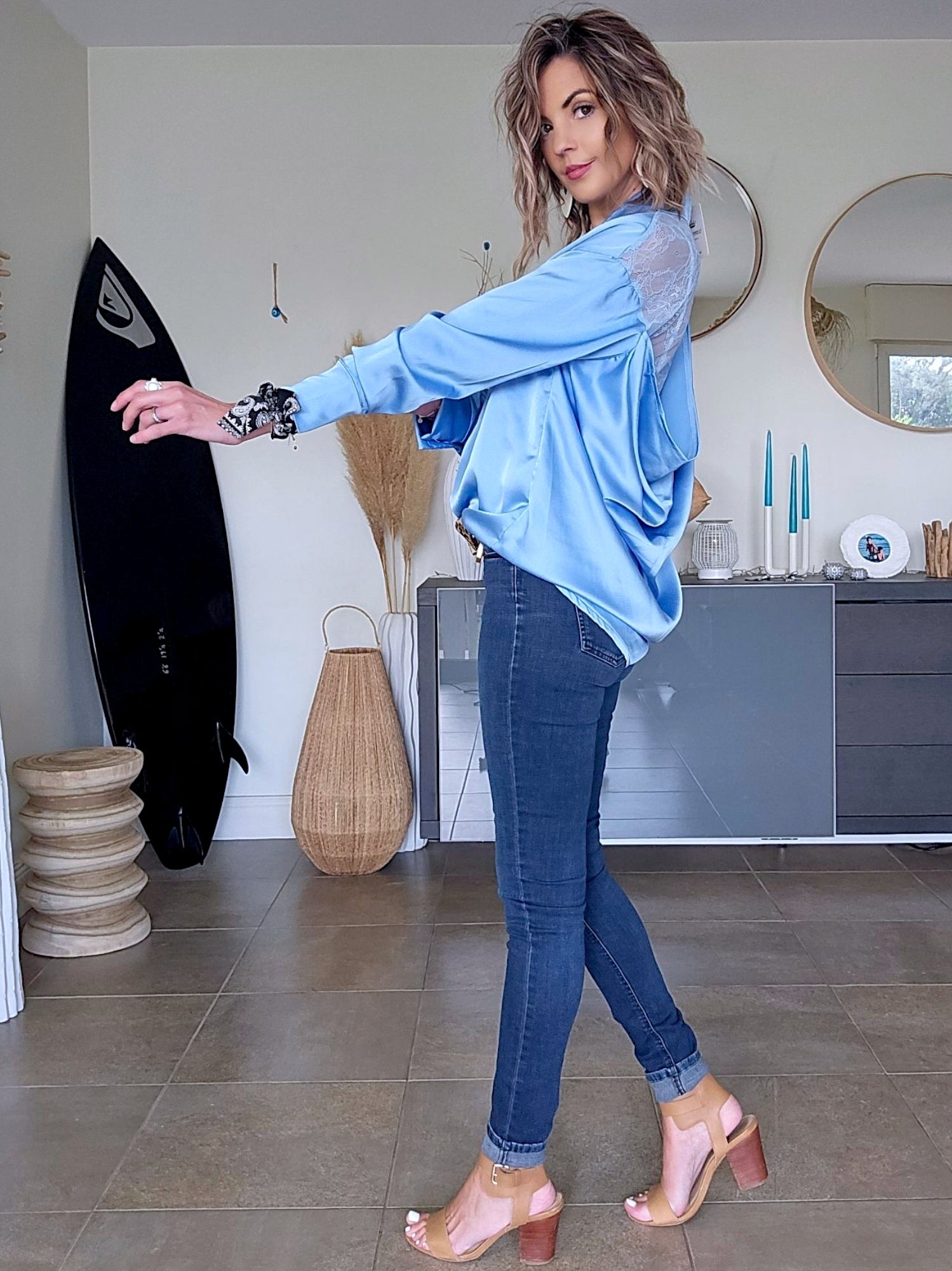 🔥Chemise glamour blue