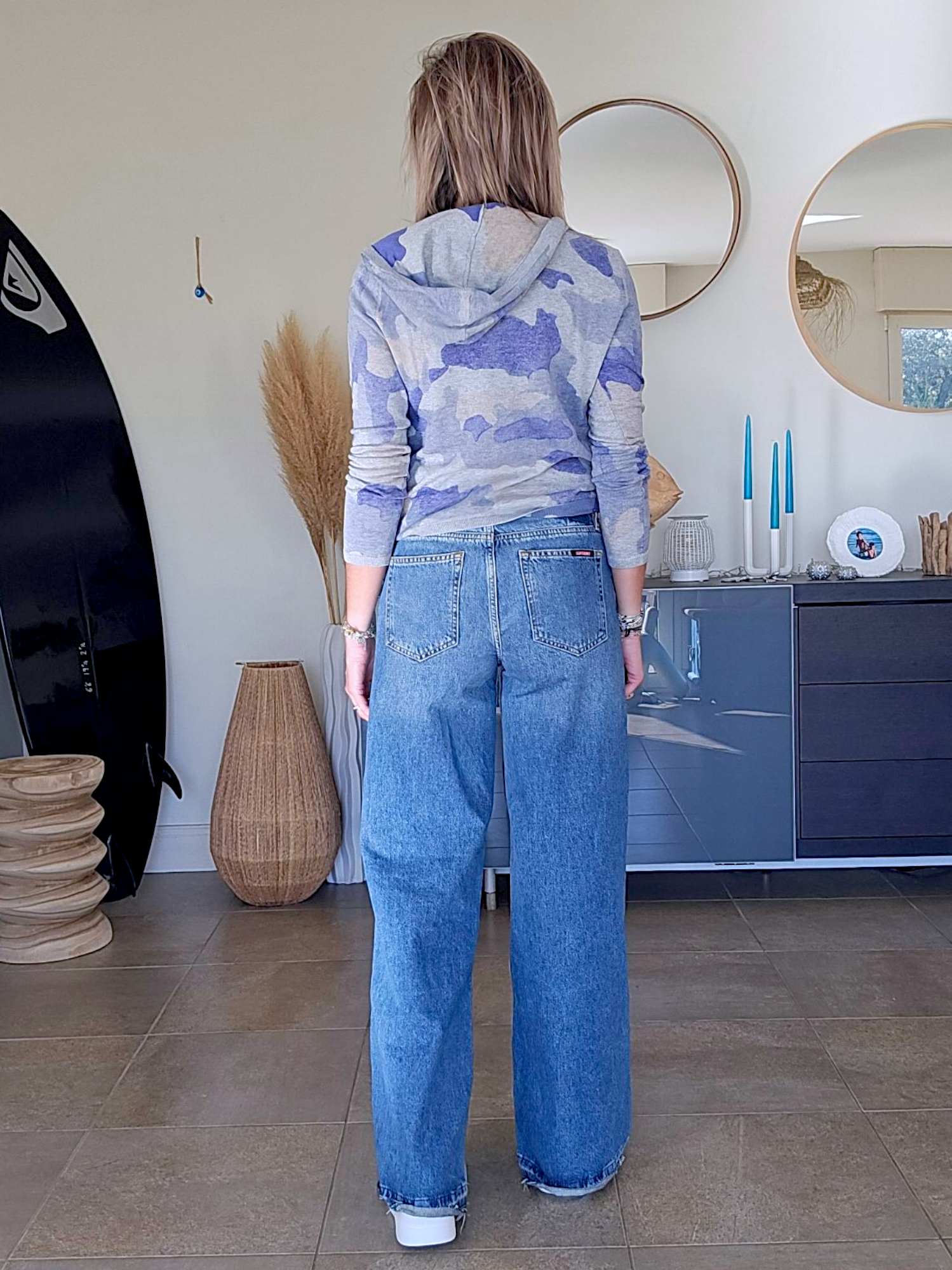 Cardigan camouflage blue