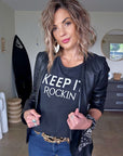Veste cuir + T-shirt