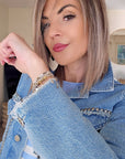 Veste denim cloutés