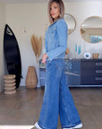 Veste denim cloutés