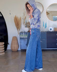 Cardigan camouflage blue