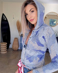 Cardigan camouflage blue