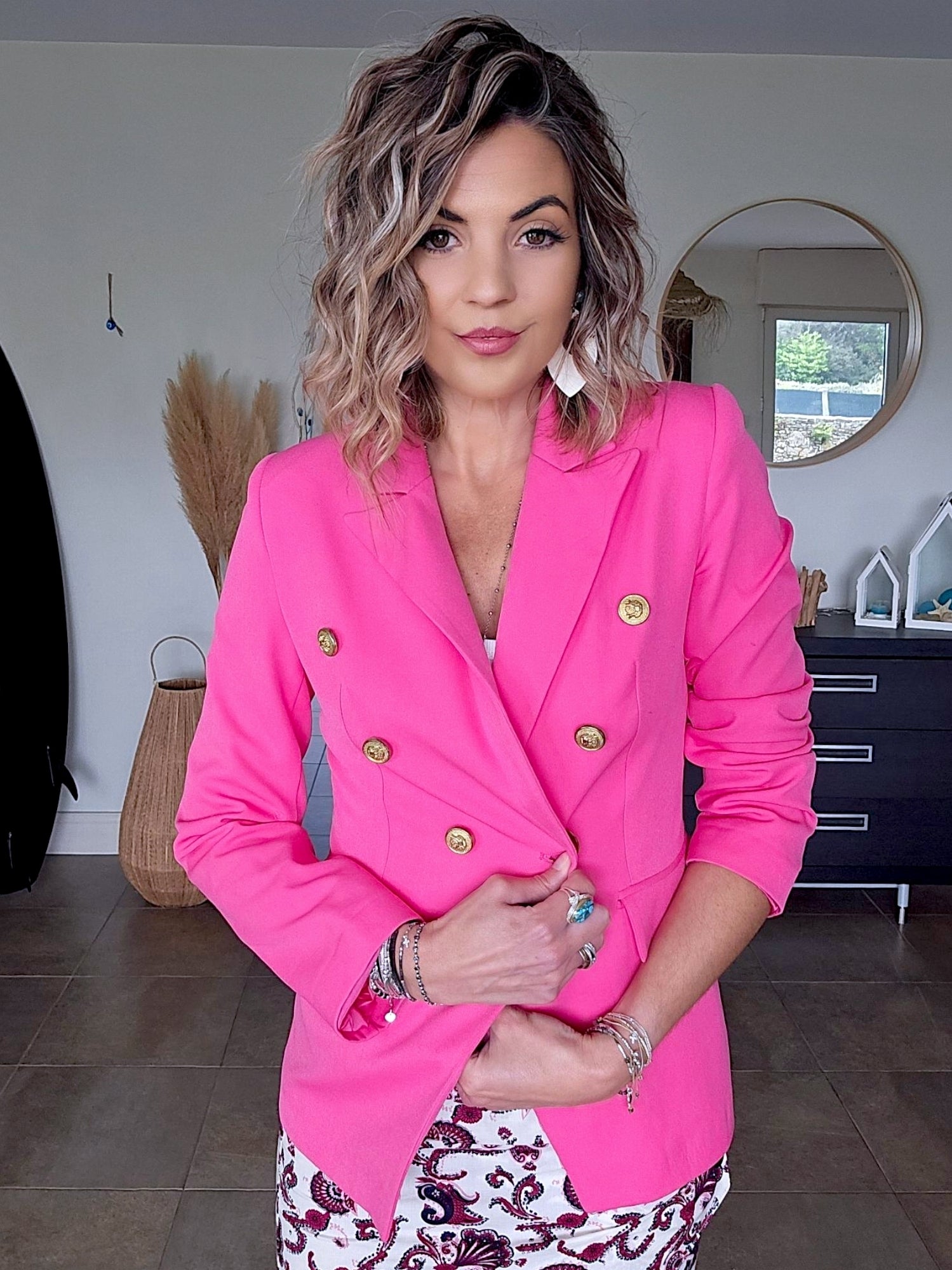 Veste Bina rose fluo