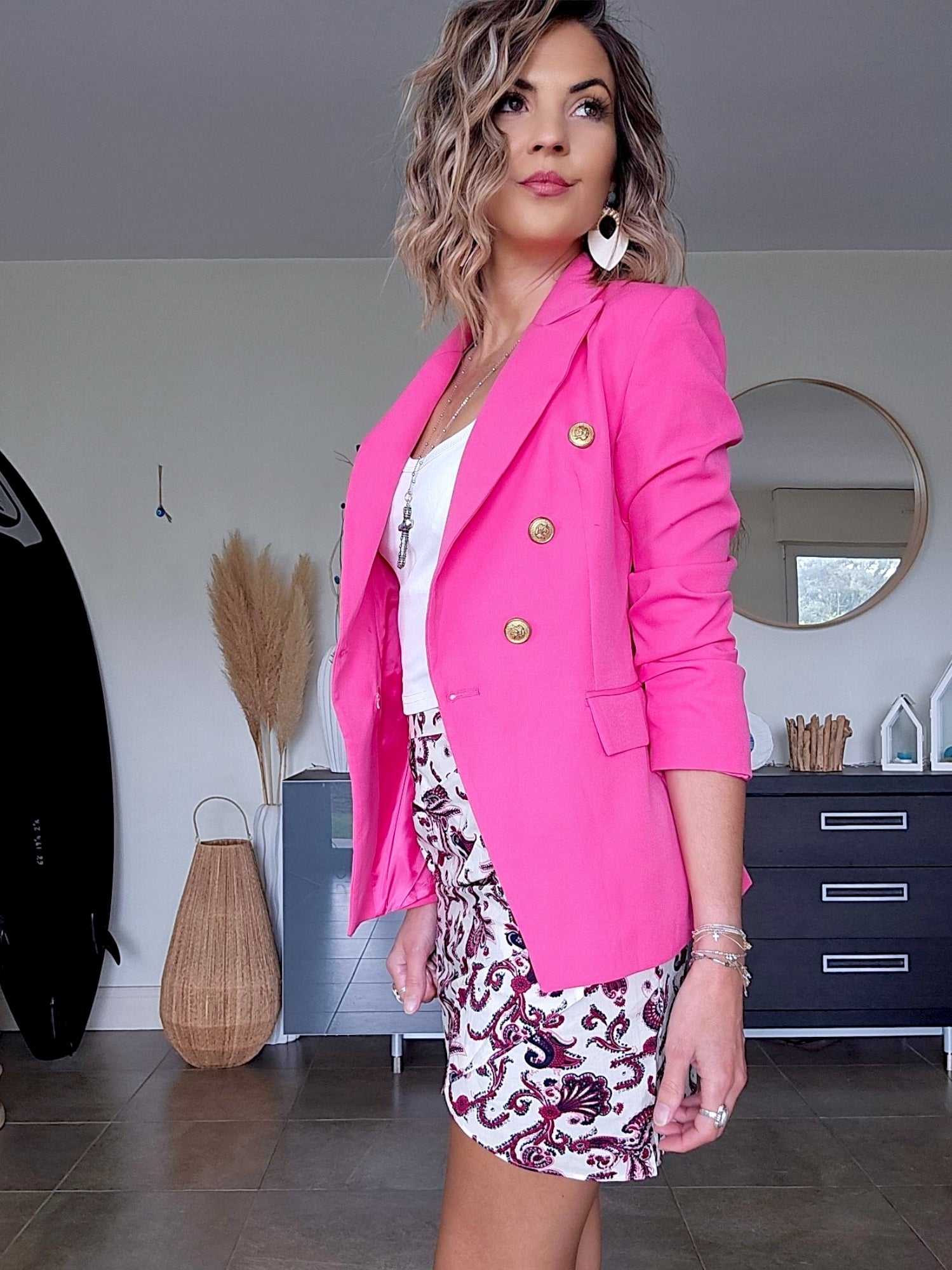 Veste Bina rose fluo