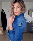 Chemise denim écussons