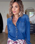 Chemise denim écussons