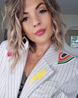 Veste écrue Funky à tags