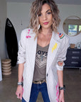 Veste écrue Funky à tags