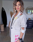 Veste écrue Funky à tags