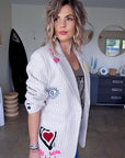 Veste écrue Funky à tags