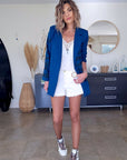 Veste boy bleu à tags