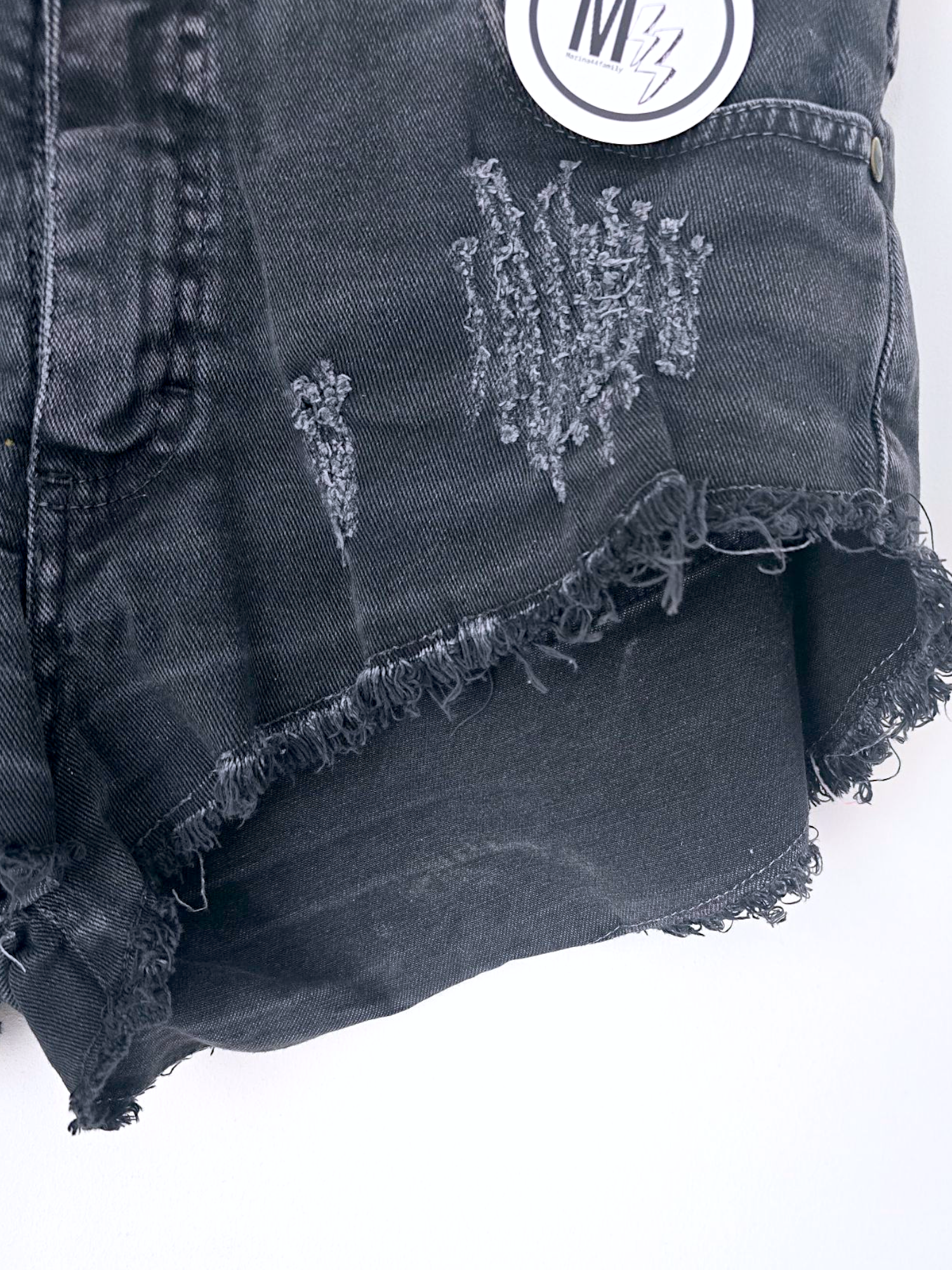 Short denim noir gris