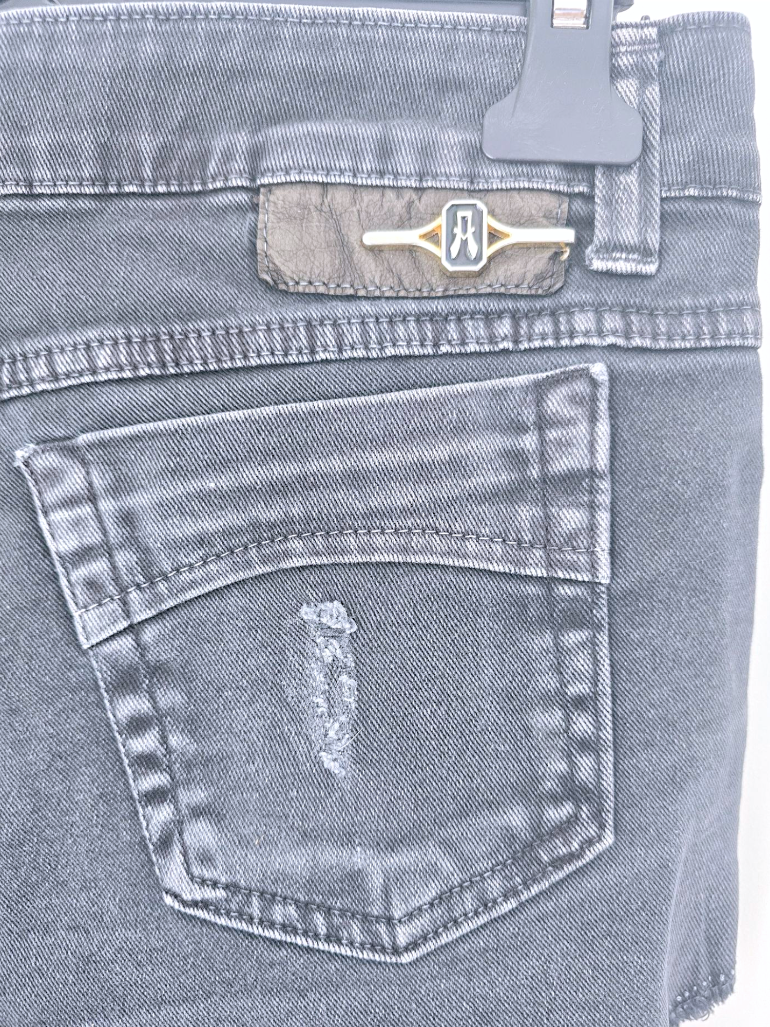 Short denim noir gris