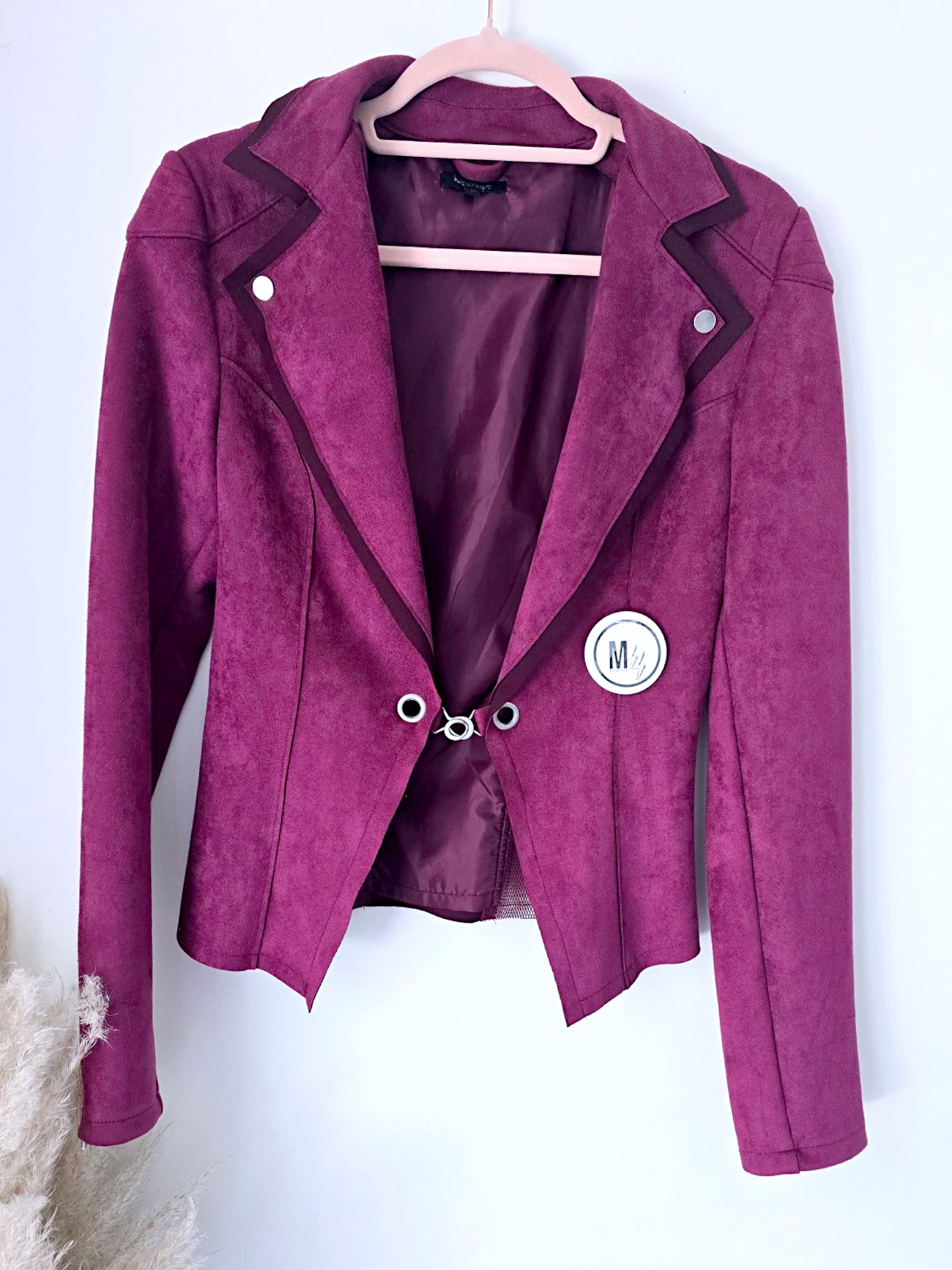 Veste suédine framboise