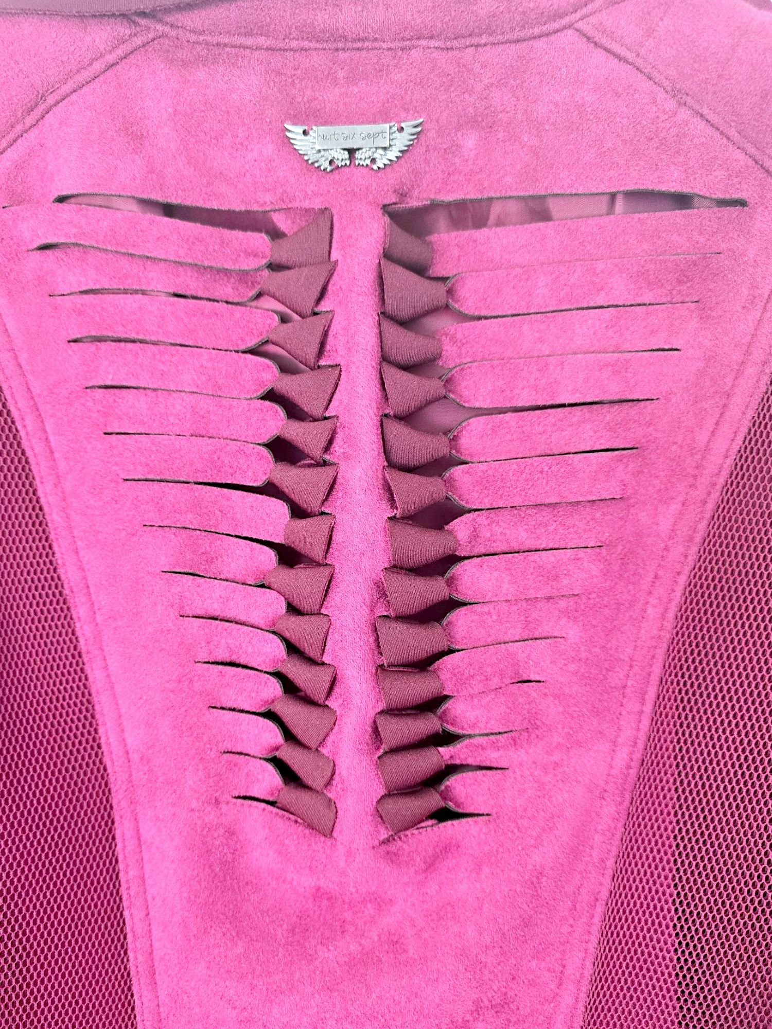 Veste suédine framboise