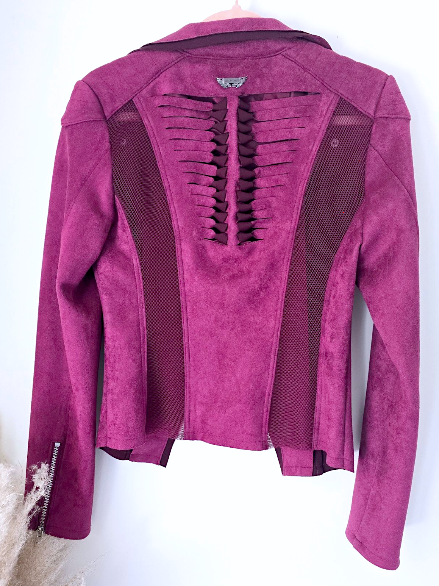 Veste suédine framboise
