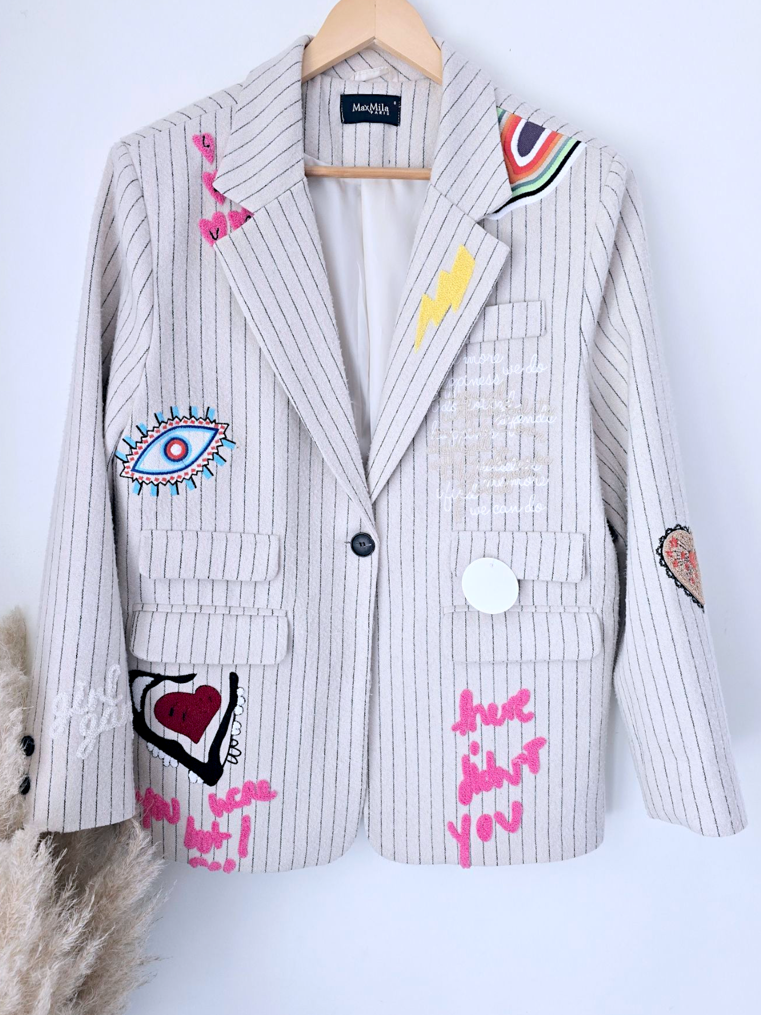 Veste écrue Funky à tags
