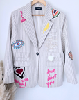 Veste écrue Funky à tags