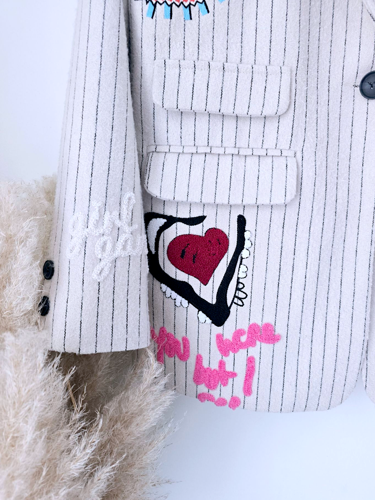 Veste écrue Funky à tags