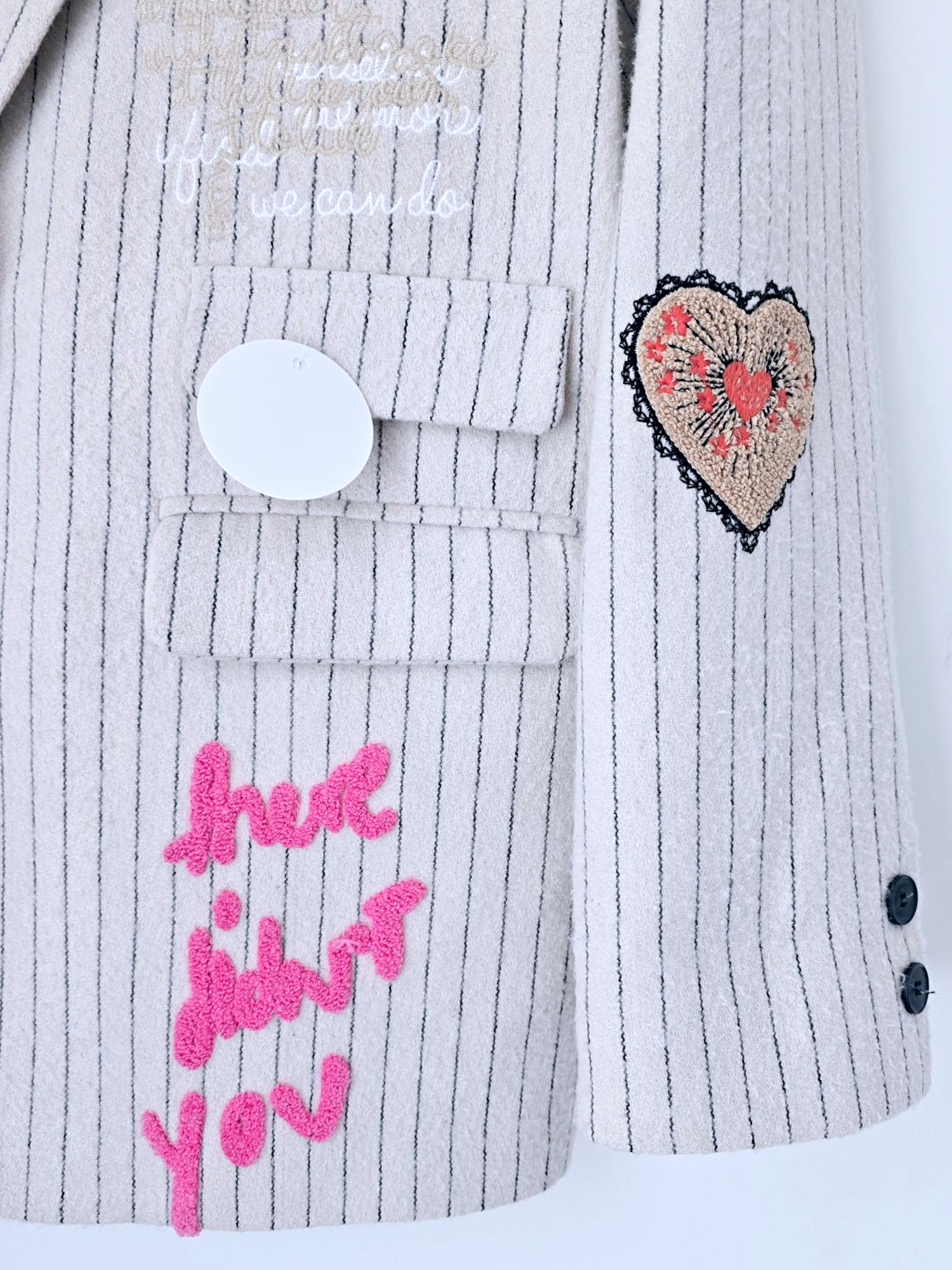 Veste écrue Funky à tags