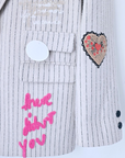 Veste écrue Funky à tags
