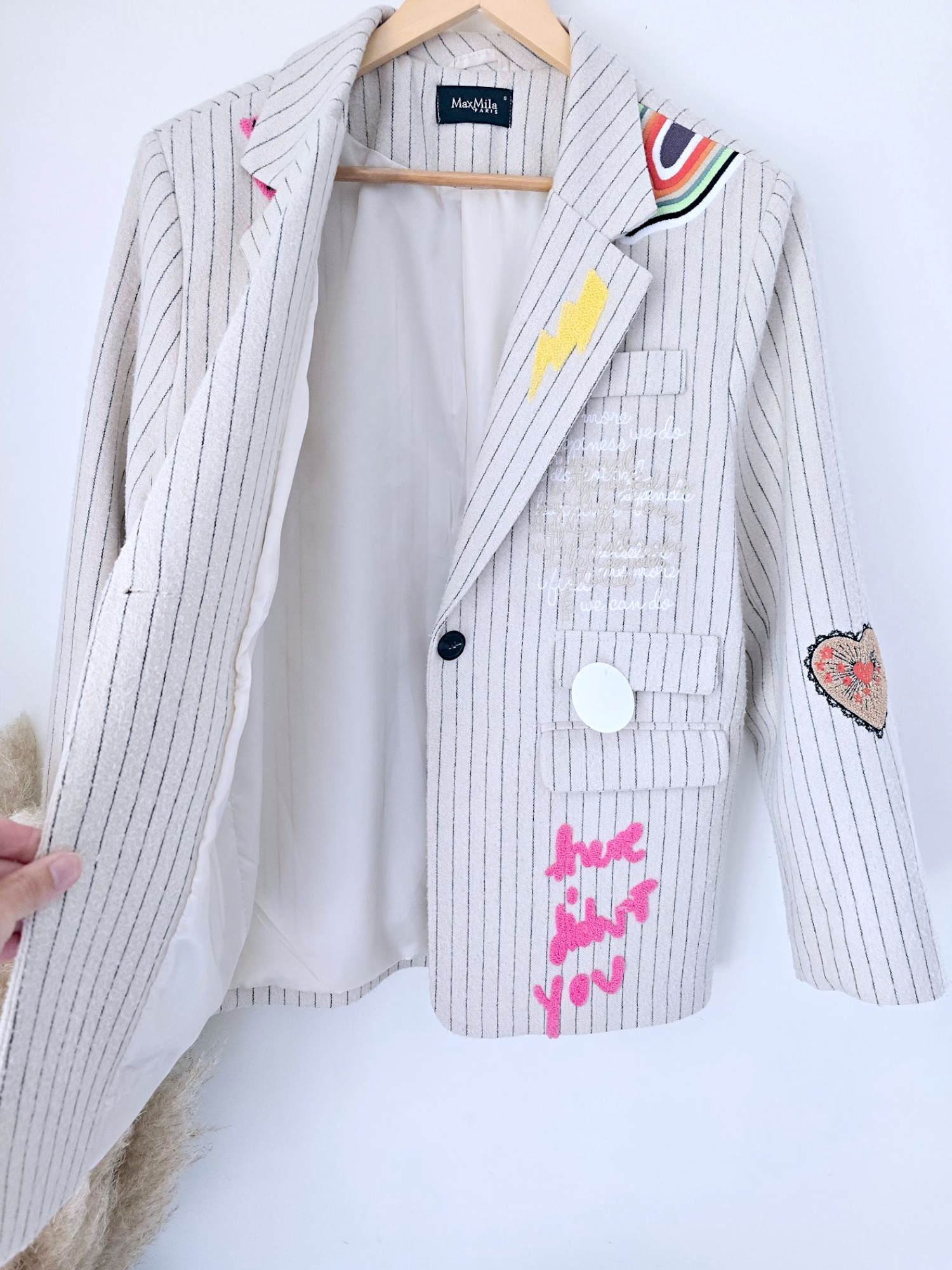Veste écrue Funky à tags