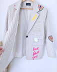 Veste écrue Funky à tags