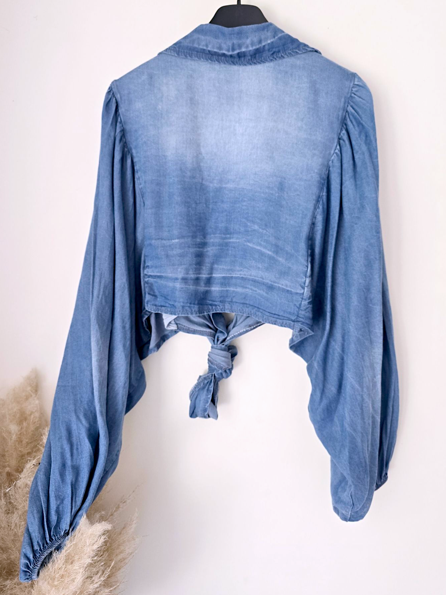 🔥Blouse blue crop top