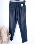Pantalon jogg marin cuir