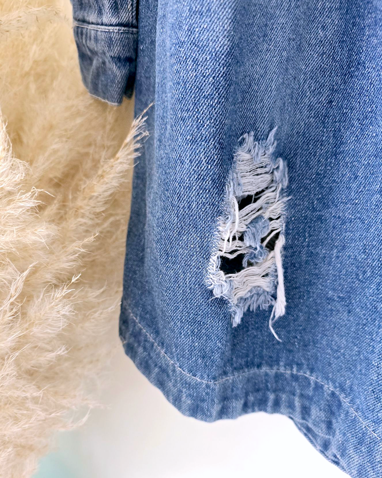 Veste denim à tags