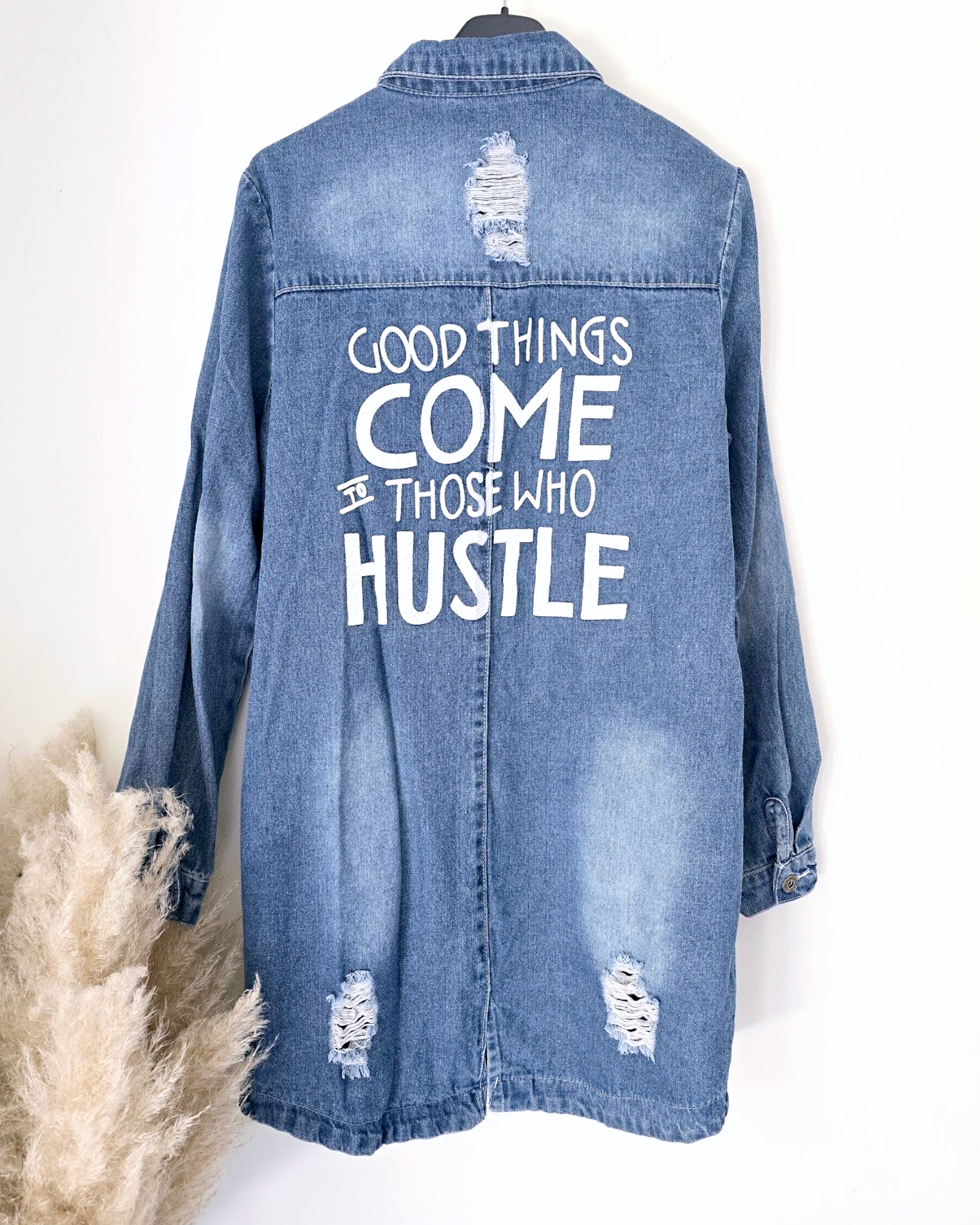 Veste denim à tags