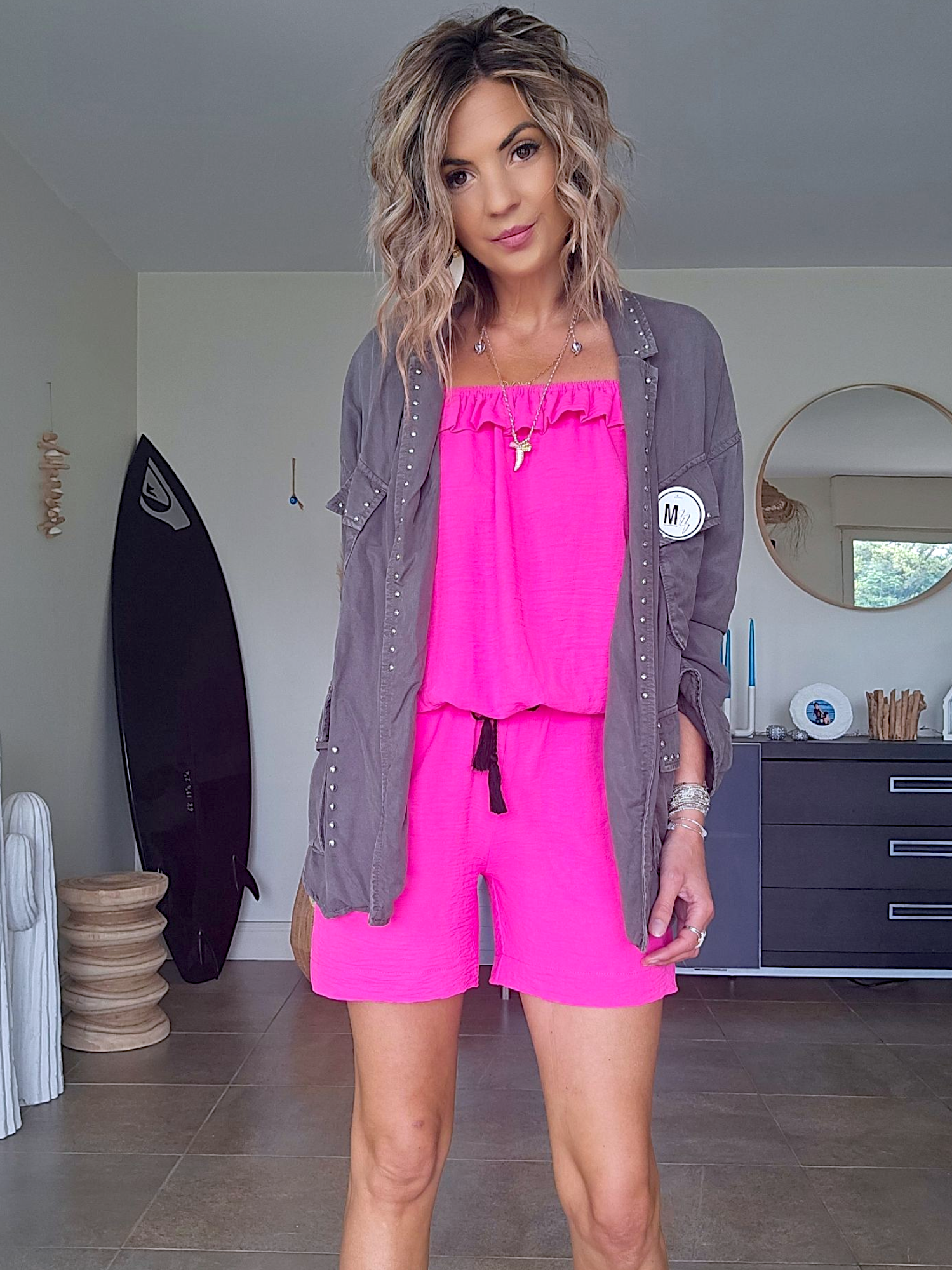 Combi-short fuchsia fluo