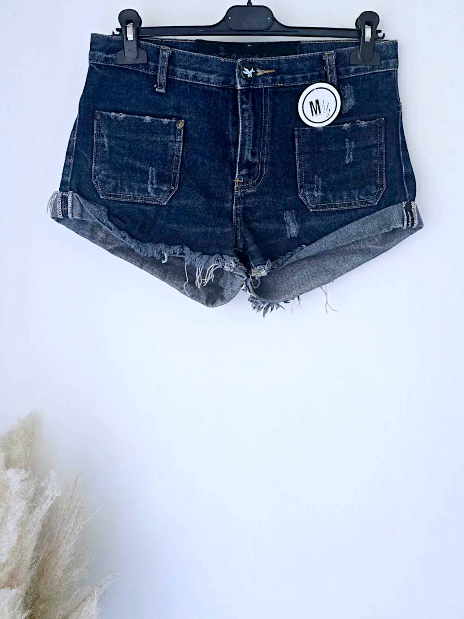Short denim bleu
