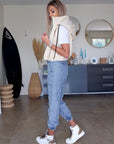 Doudoune simili beige