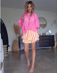 🔥Chemise rose fluo