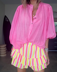 🔥Chemise rose fluo