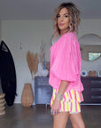 🔥Chemise rose fluo