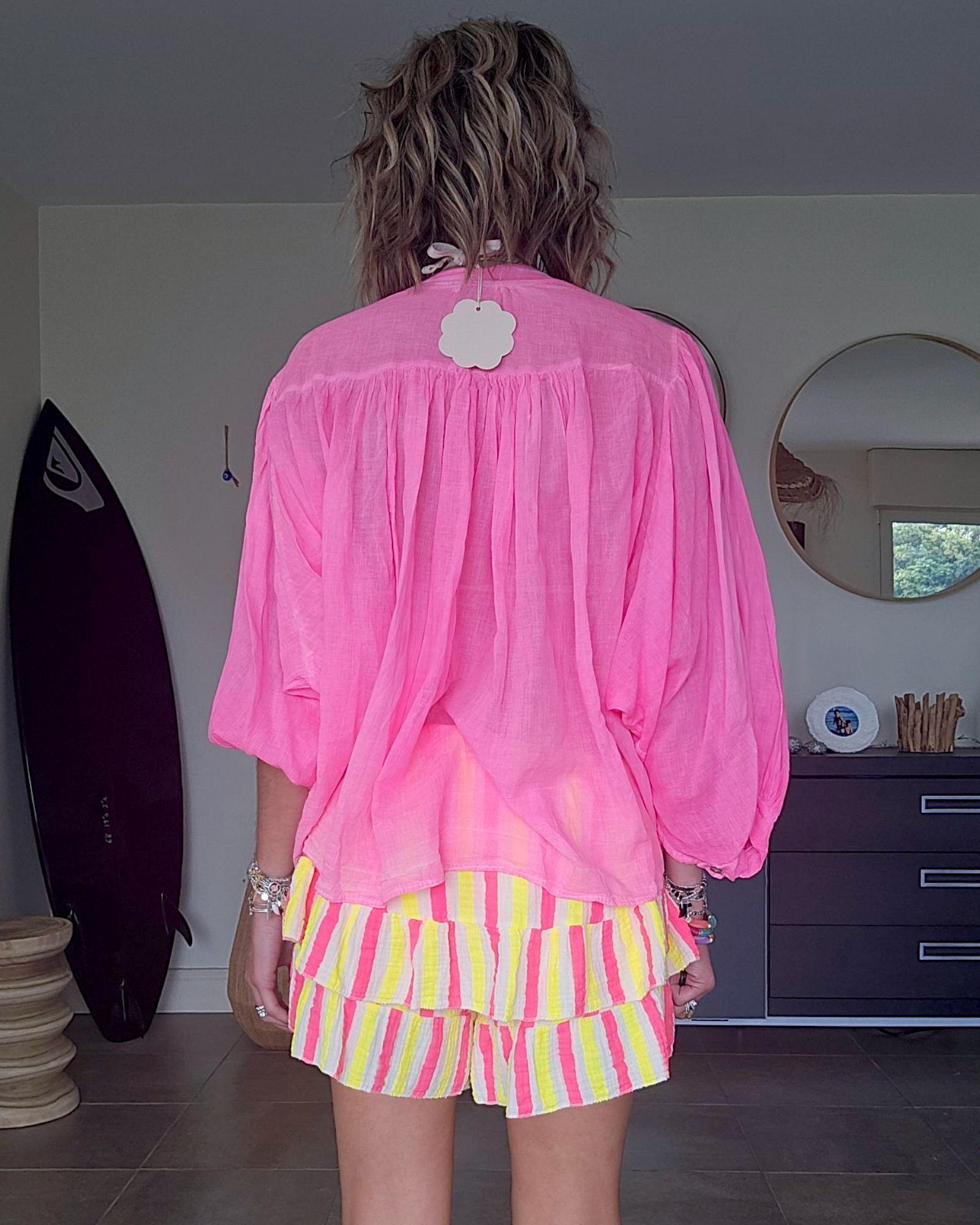 🔥Chemise rose fluo