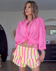 🔥Chemise rose fluo