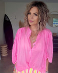 🔥Chemise rose fluo