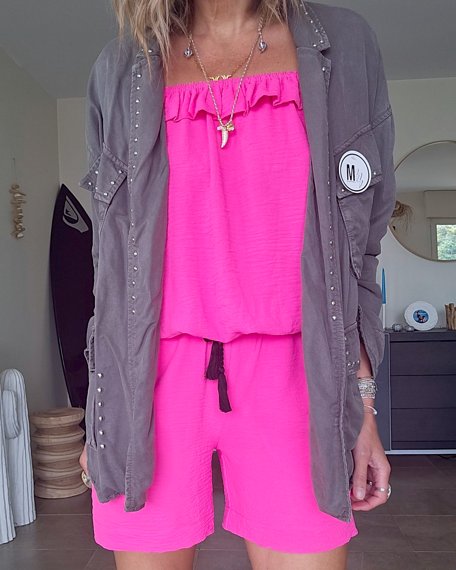 Combi-short fuchsia fluo